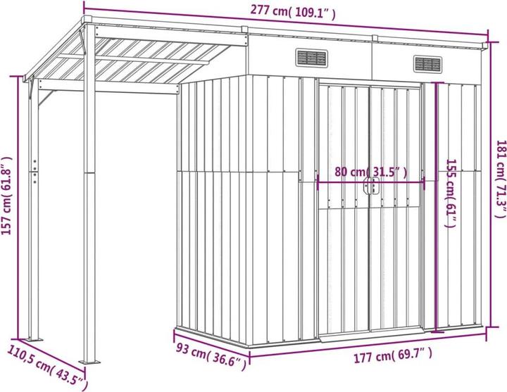 Produktbild vidaXL Gartenschuppen
