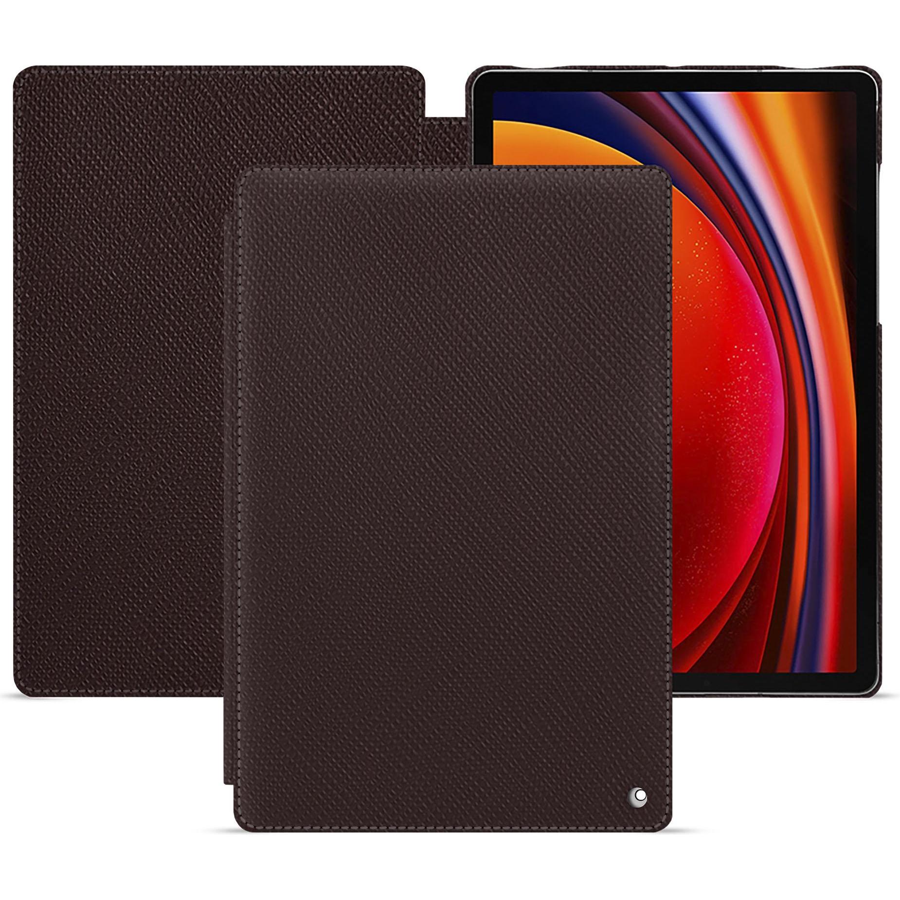 Noreve Lederschutzhülle horizontal (Galaxy Tab S9), Tablet Hülle, Braun