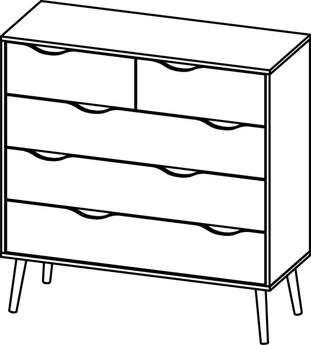 Image du produit Tvilum Oslo (98.60 x 39.10 x 100.90 cm)