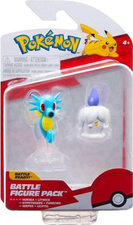 Actual product image Jazwares Pokémon Battle Figure Set Figure 2-Pack Litwick, Horsea