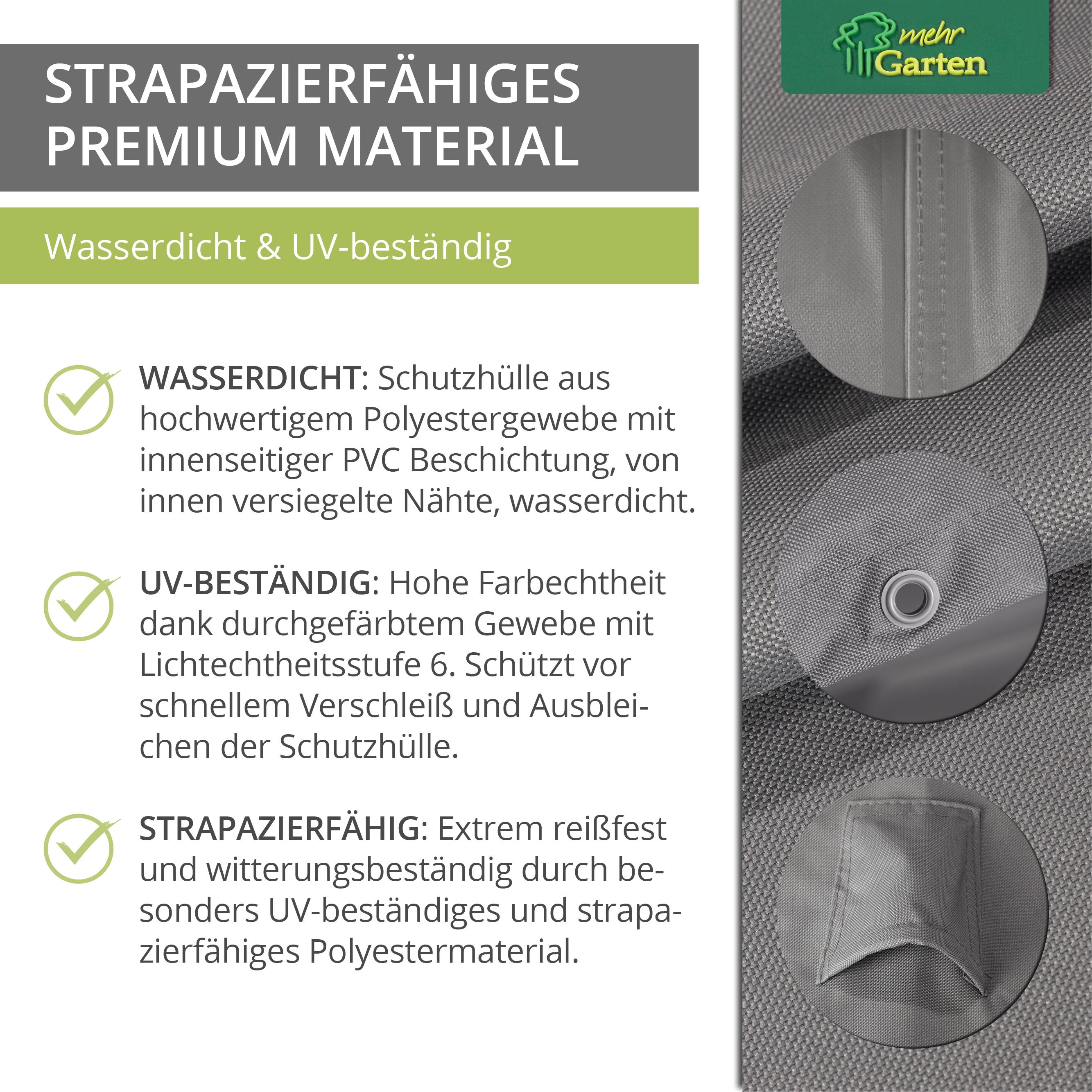 Thumbnail - Mehr Garten, Wetterschutzhülle, Schutzhülle für rechteckigen Gartentisch 105 x 105 x 71 cm Polyester gewebt Oxford