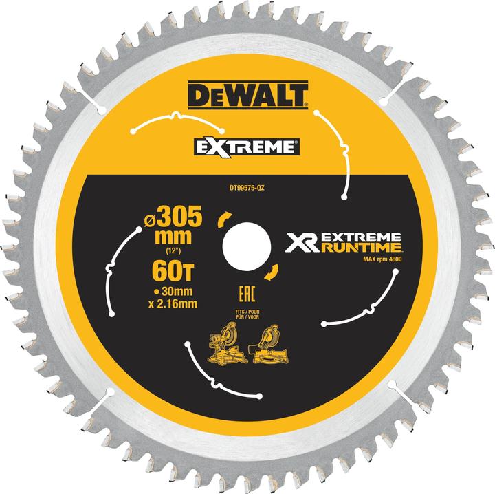 DeWalt FLEXVOLT Verstekzaagblad 305mmX30mmX60T