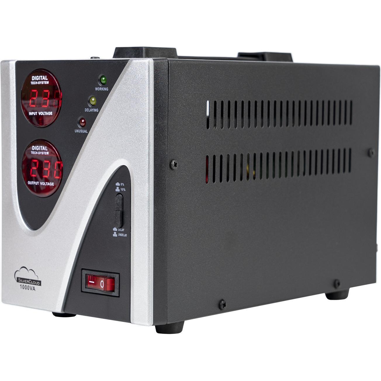SilverCloud Spannungsstabilisator 1000VA 600W 4,5A (1000 VA, 600 W, Online-Doppelwandler USV), USV