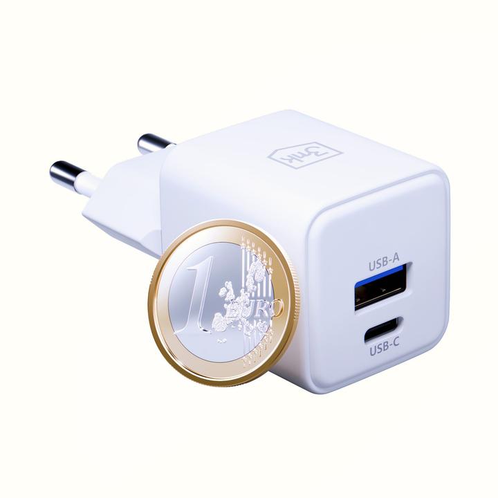 Productafbeelding 3MK Ładowarka sieciowa Hyper GaN Charger 20W 1xUSB-A 1XUSB-C PD QC4+ biały (20 W)