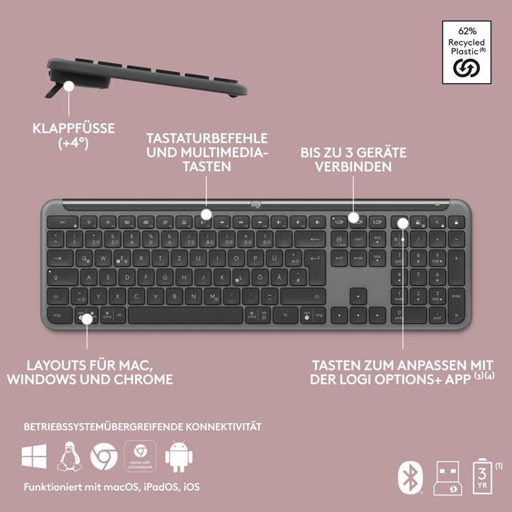Produktbild Logitech Signature Slim Combo MK950 (DE, Kabellos)