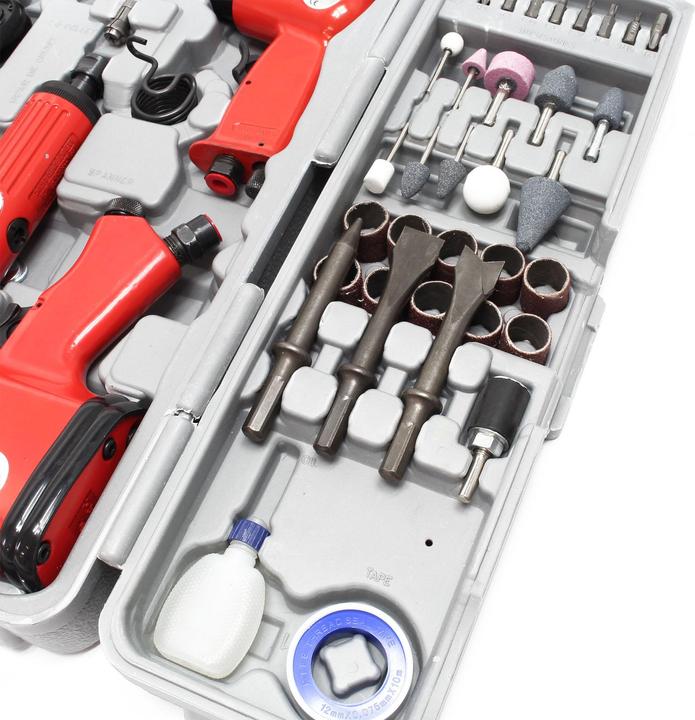 Produktbild Wiltec Druckluftgeräte Set 71 Teile Schlagschrauber Druckluft Meissel Schleifer Ratsche (1/4")