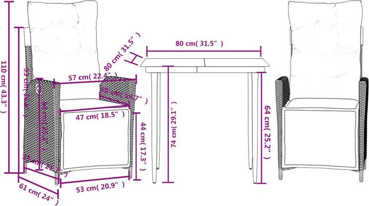 Produktbild vidaXL Garten Essgruppe