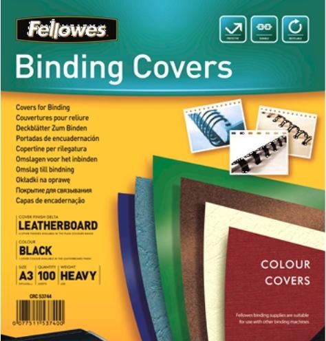 Produktbild Fellowes Delta Deckblatt mit Lederstruktur, schwarz