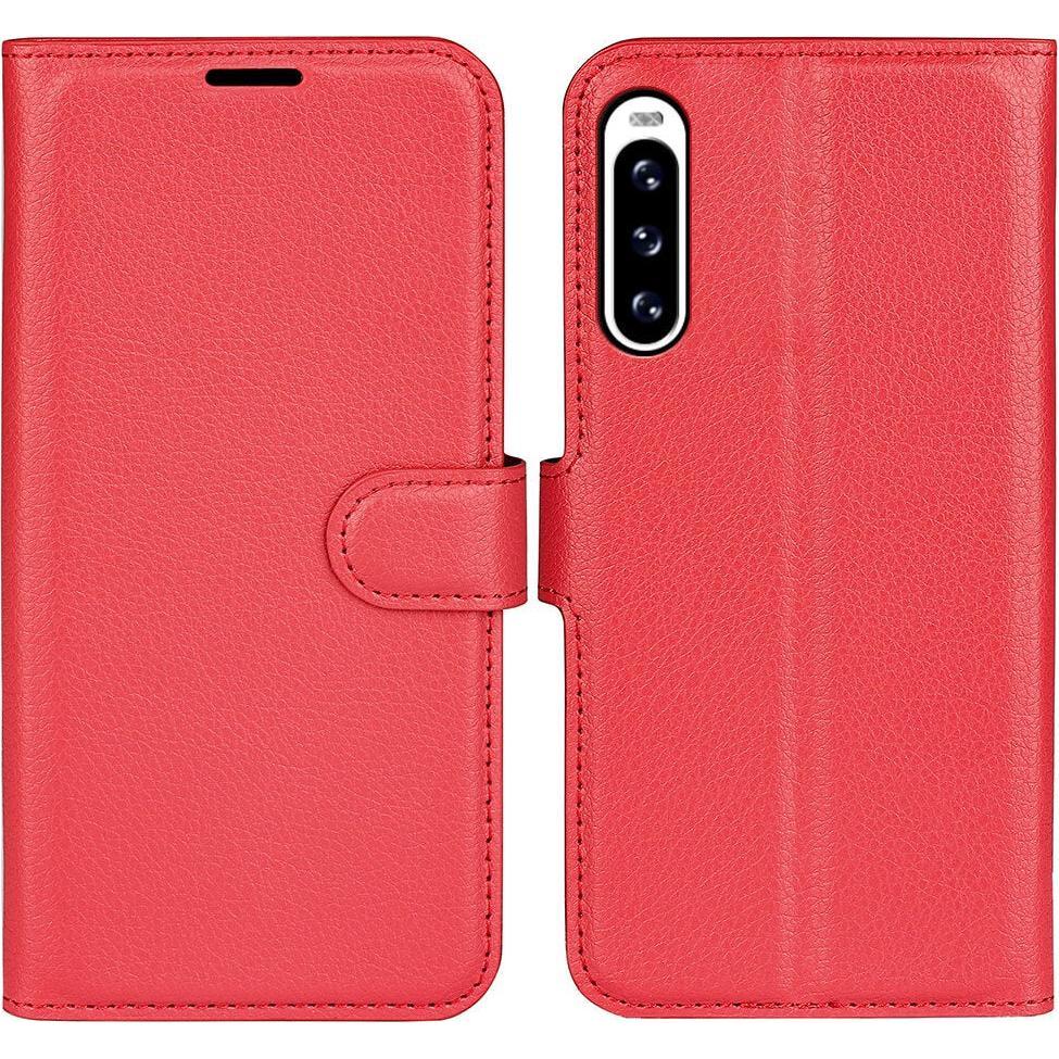 Cover-Discount Sony Xperia 10 V - Leder Etui Hülle rot (Sony Xperia 10 V), Smartphone Hülle, Rot