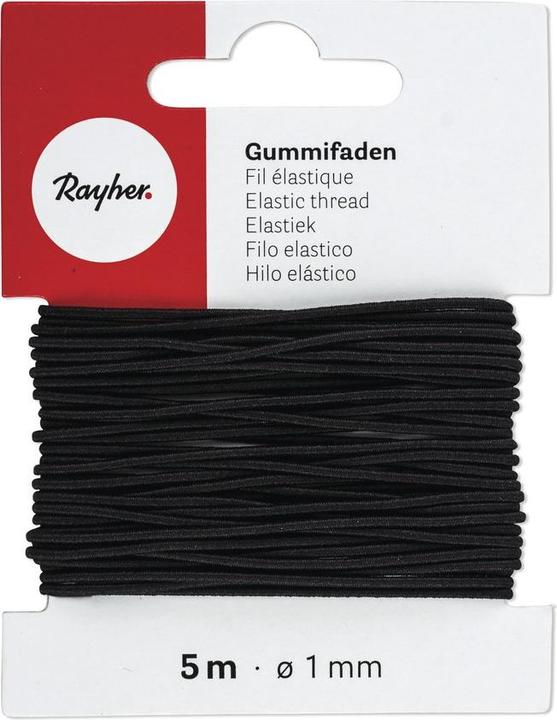 Image du produit Rayher Fil en caoutchouc 1mm noir 5m