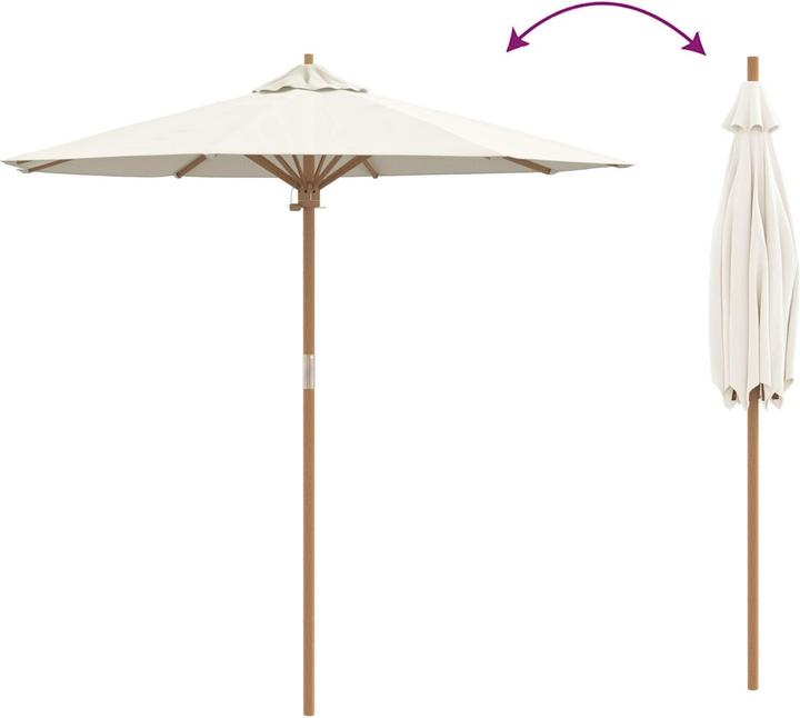 Produktbild VidaXL Garten-Schirm Creme Weiss 217x230 cm Bambus (2.17 m)