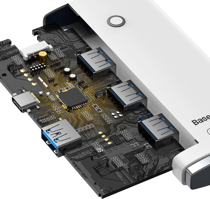 Produktbild Baseus Lite Series 4-Port Type-C HUB Adapter (Type-C to USB 3.0*4) 25cm White (USB-C, 4 Ports)