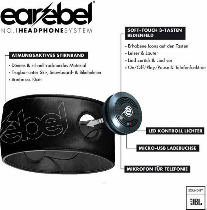 Produktbild Earebel - Performance - Hoofdband maat L/XL - on ear - koptelefoon - sport koptelefoon - hardlopen - fitness