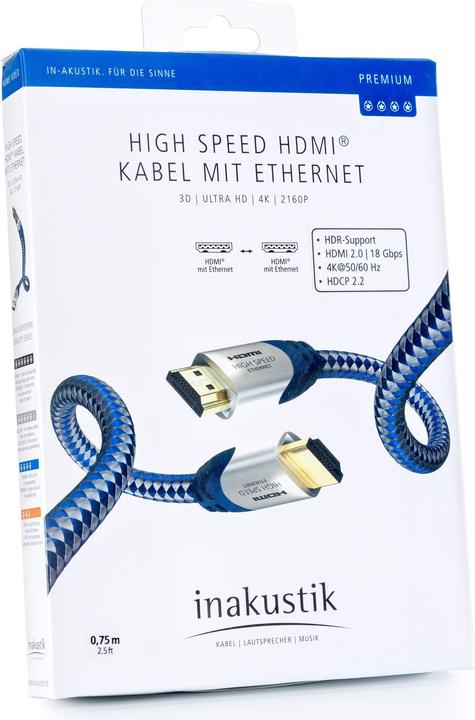 Actual product image Inakustik HDMI (Typ A) — HDMI (Typ A) (0.75 m, HDMI)