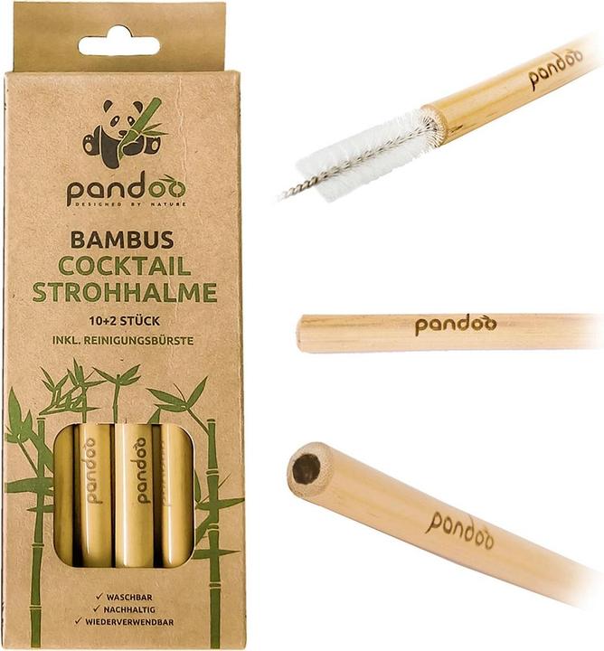 Immagine prodotto Pandoo Cocktail Straw Bamboo 12pcs (1x)