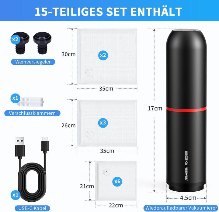 Actual product image Airmsen Handvakuumierer samt Zubehör