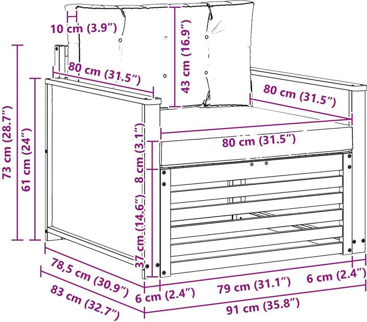 Image du produit vidaXL Outdoor-Sofa