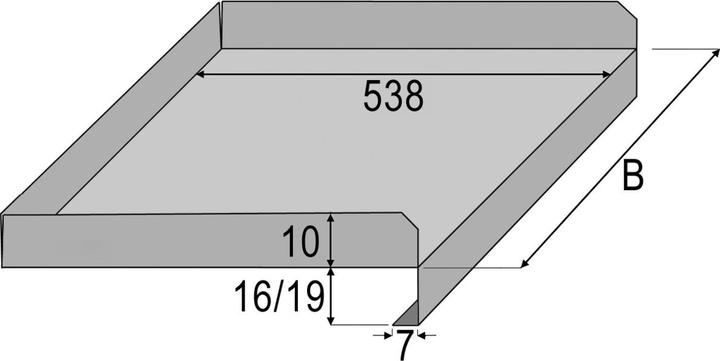 Actual product image OK-Line Einlegeboden KB600 SS16 L/B/H567/538/0.3 (1 pcs.)