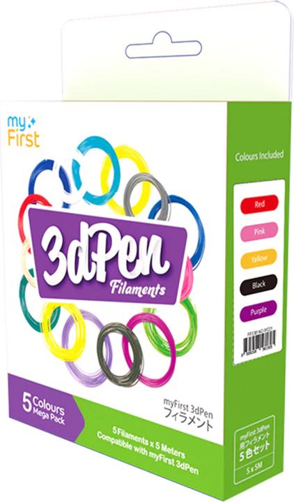 Actual product image myFirst 3D Pen Filler 5 Colour Pack (PCL, 1.75 mm, 114 g, Multicoloured)