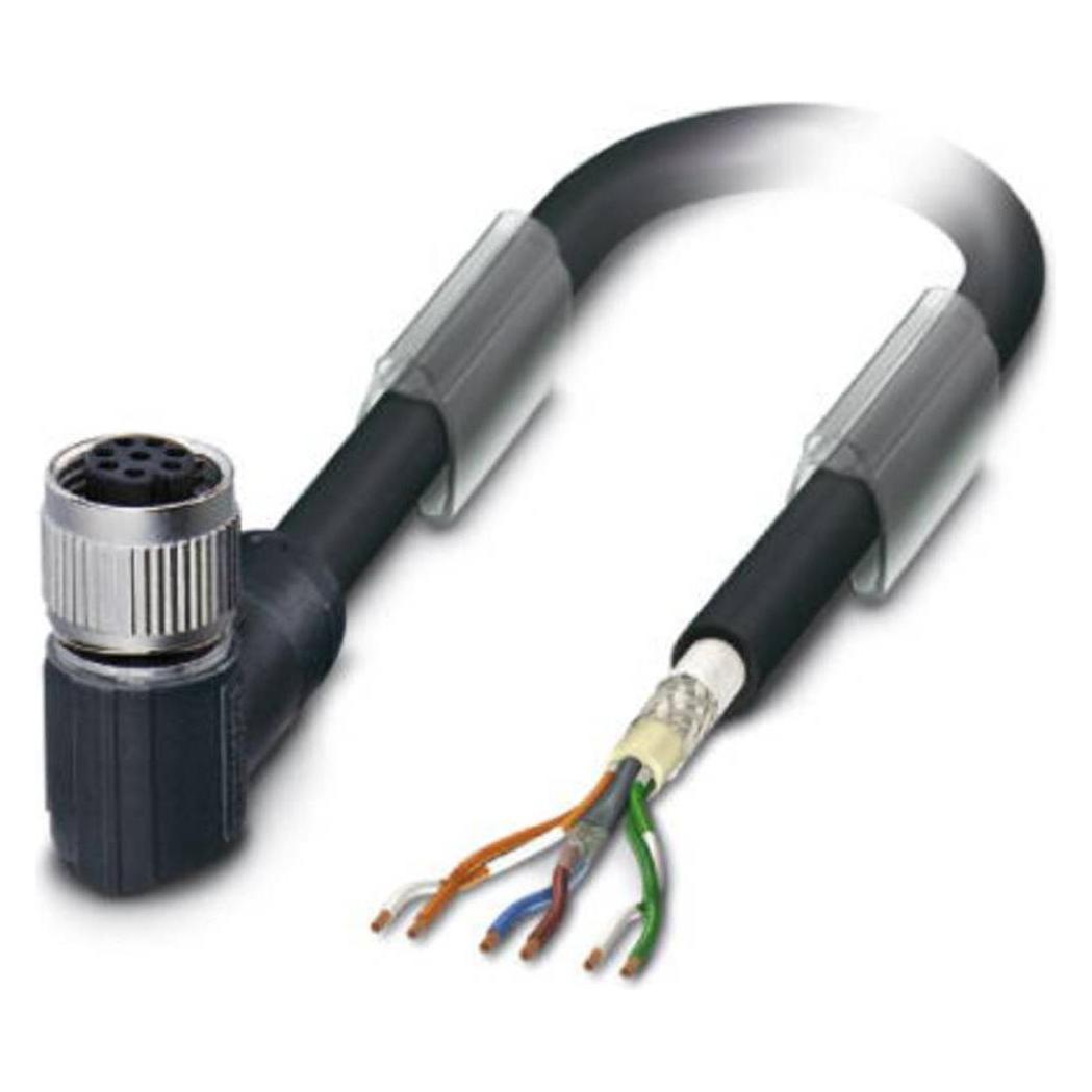 Phoenix Contact 1428636 Sensor-/Aktor-Steckverbinder Buchse, gewinkelt 10 m Polzahl: 6 1 St., Elektronikkabel + Stecker, Schwarz