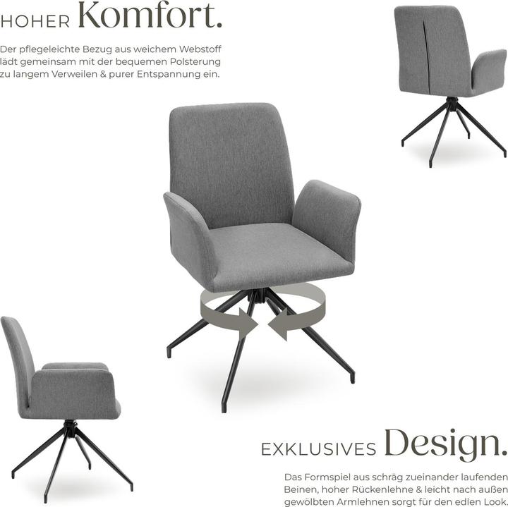 Image du produit tectake Fauteuil pivotant DAYA rembourré