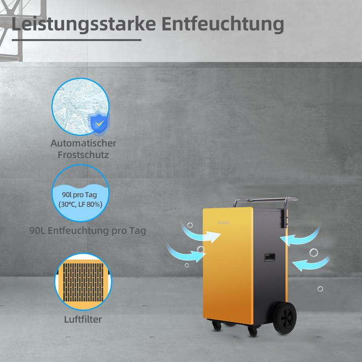 Image du produit BeCool Bautrockner / Luftentfeuchter 90 Liter (180 m², 90 l/24h)