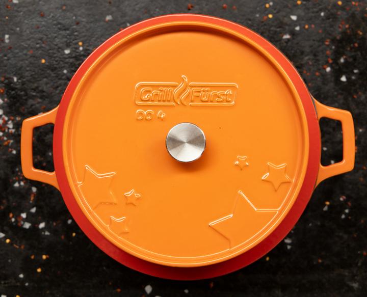 Actual product image Grillfürst Dutch Oven without feet - enamelled - DO4 - orange