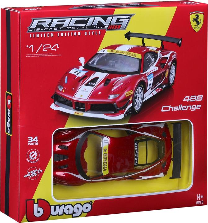 Actual product image Bburago Ferrari Racing kit 488 Challenge 1/24 red