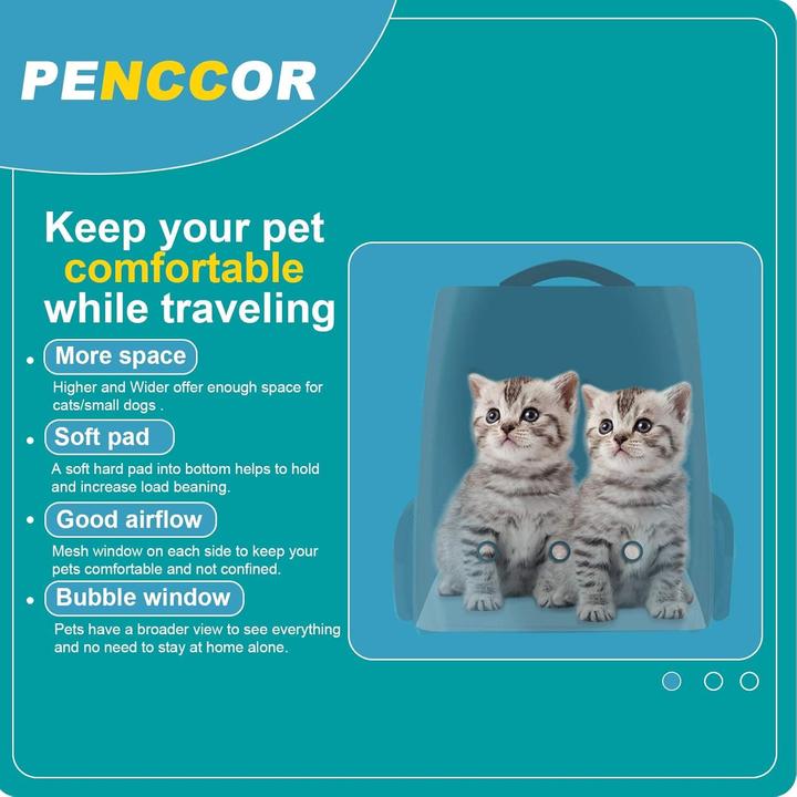Produktbild Penccor Haustier Rucksack-Raumkapsel (Katze, Hund, Faltbar, Atmungsaktiv)