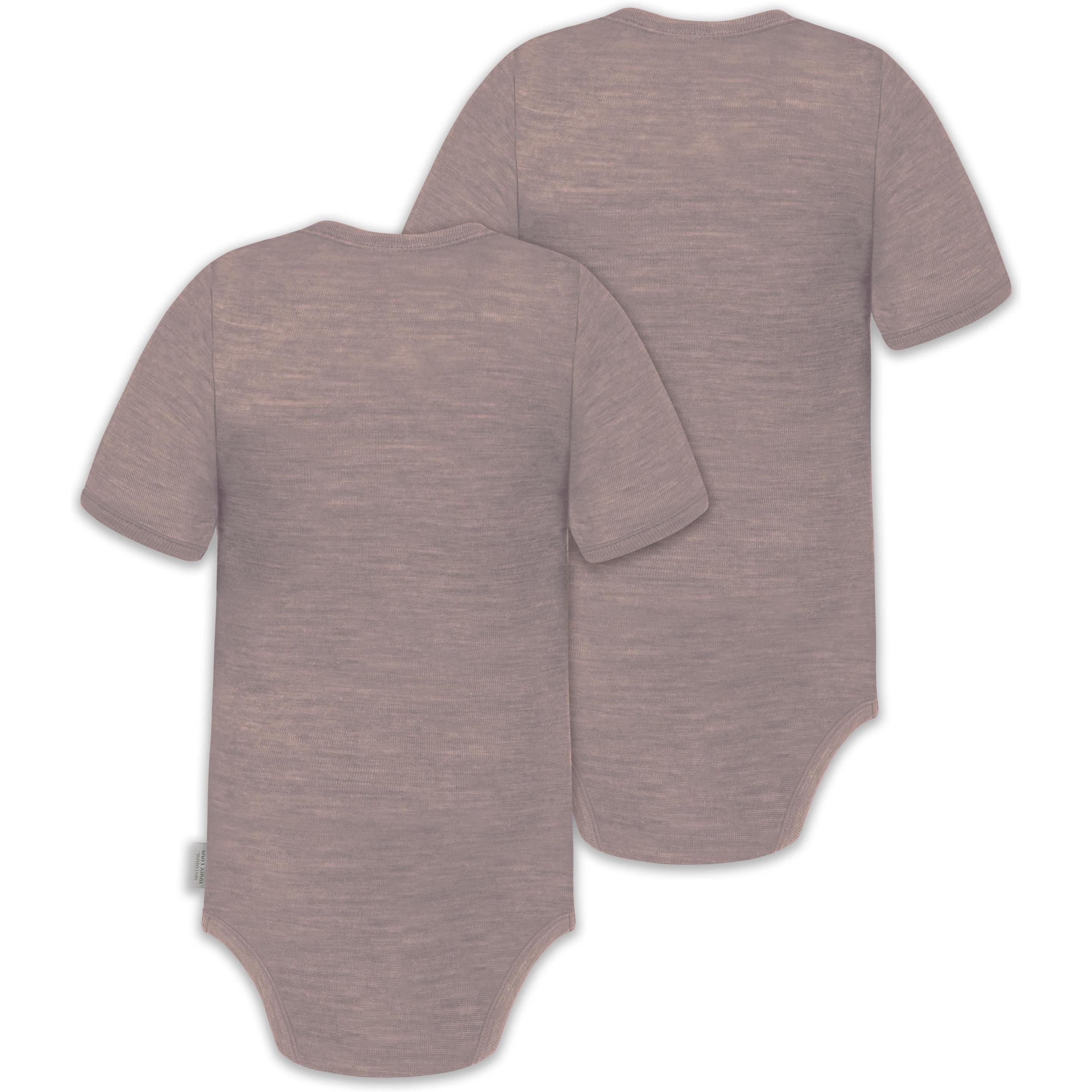 Thumbnail - Normani, Body, 2er Set Baby Merino Kurzarmbody „Tihoi" - 9309, Rosa, (92)