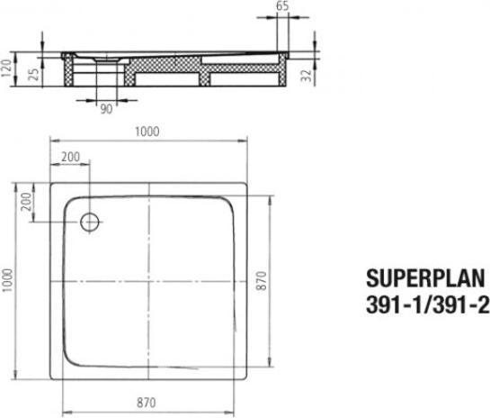 Image du produit Kaldewei Superplan 391-1 100x100cm