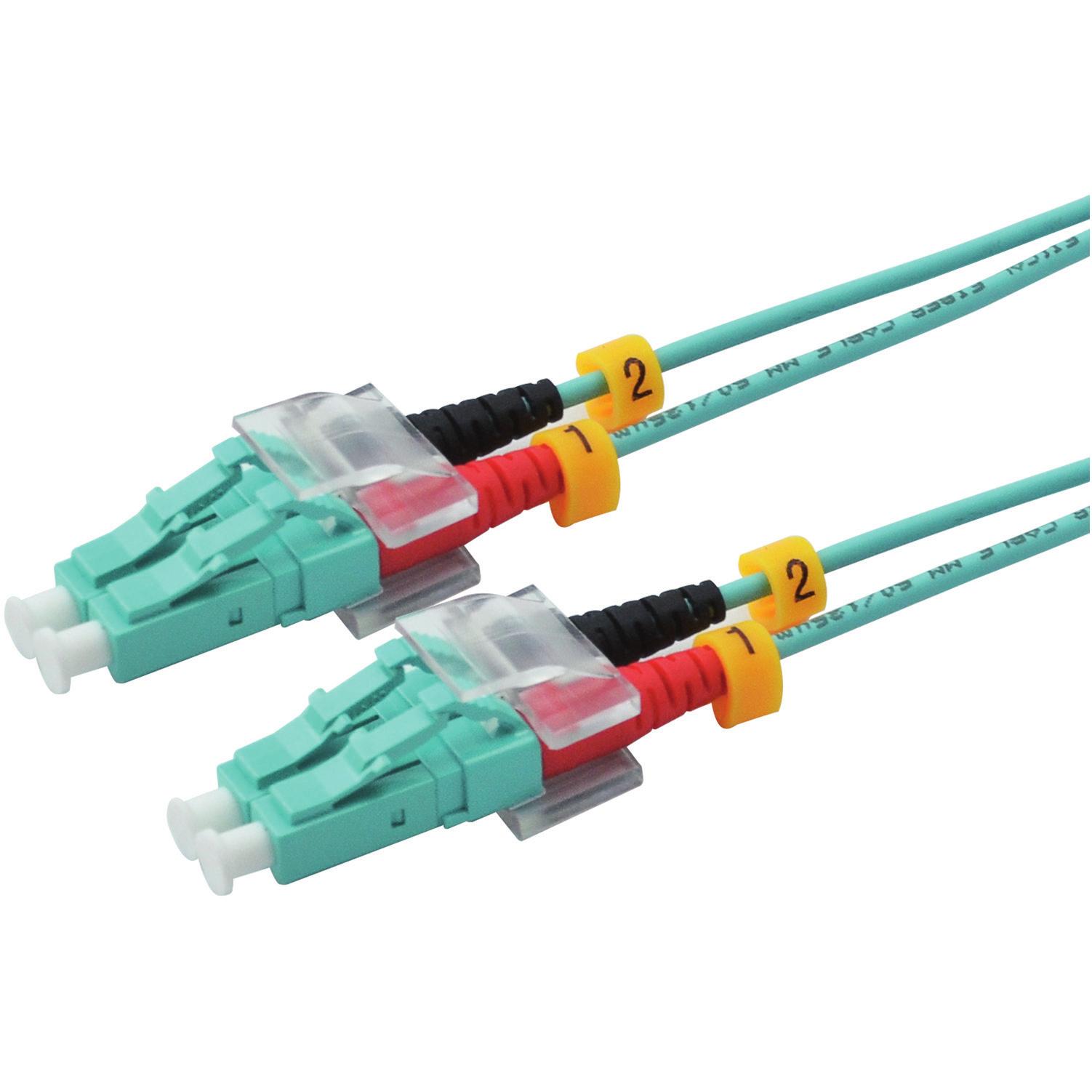 RED 2716-10-0015 LWL-Duplex Patchkabel LC/LC 10m OM3 Aqua (10 m), Netzwerkkabel