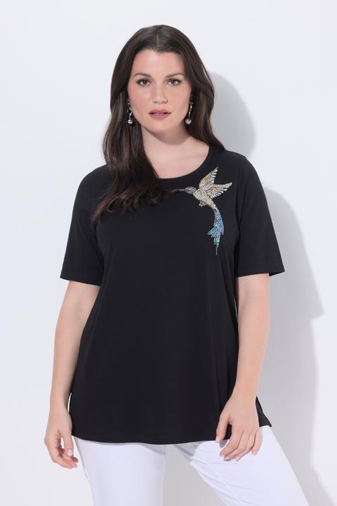Actual product image Ulla Popken Hummingbird Beadwork Tee (50, 52)