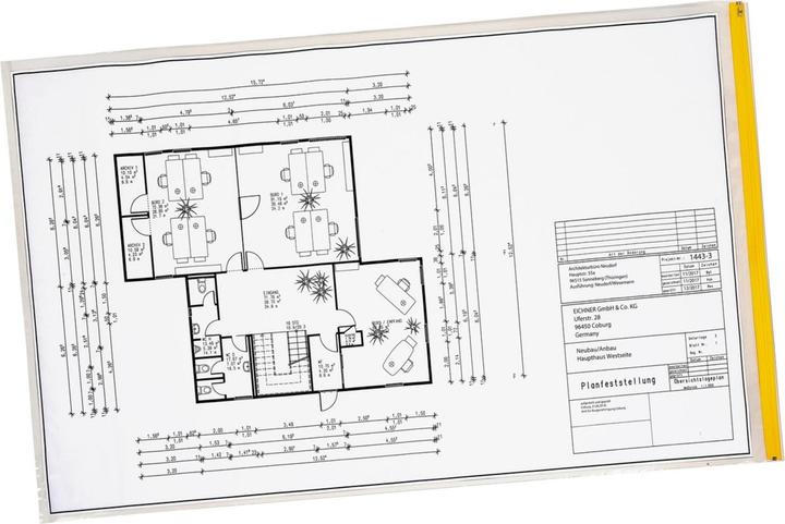 Produktbild Eichner 10 Planschutztaschen A1 transparent/gelb (A1, 10 x)