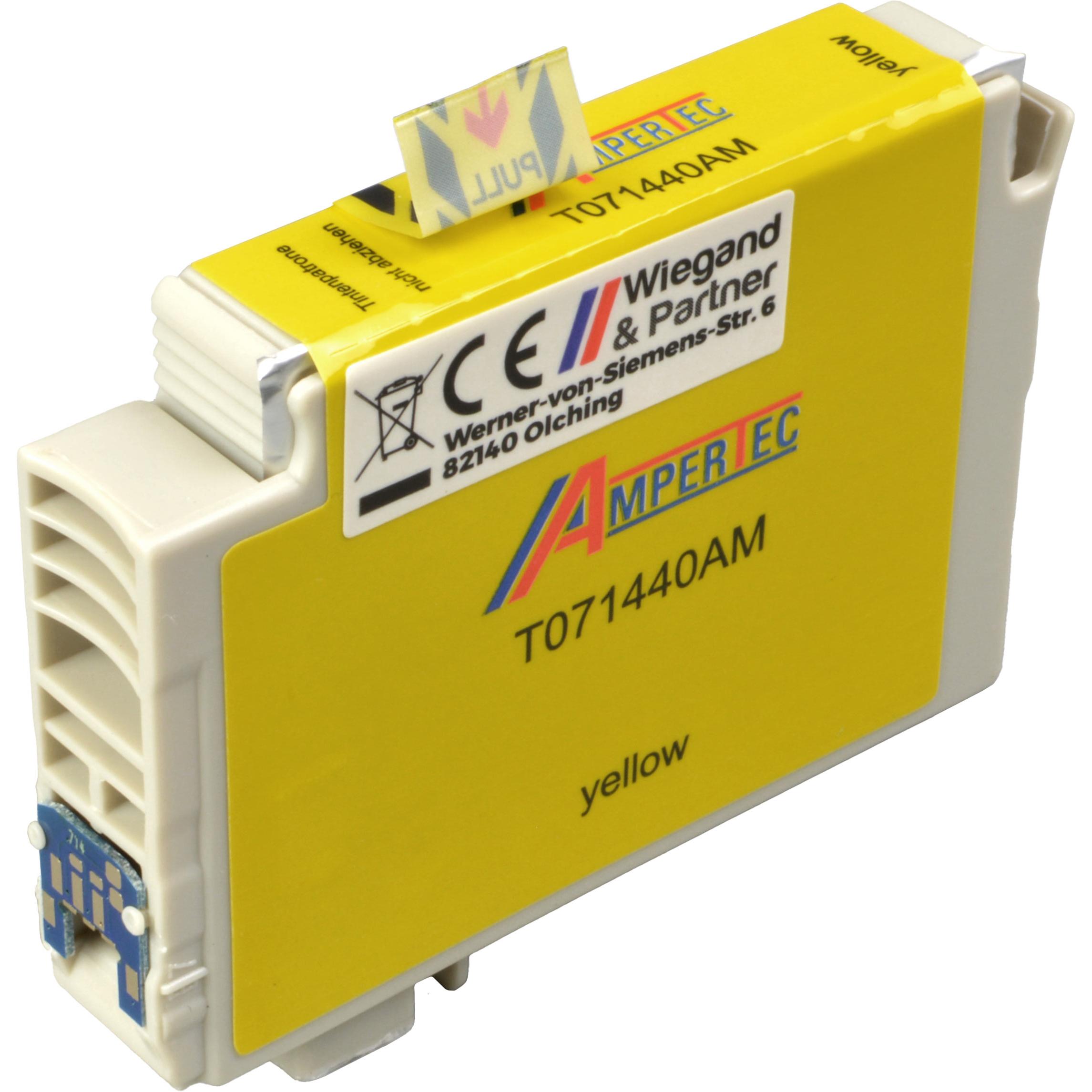Ampertec, Druckerpatrone, Tinte ersetzt Epson C13T07144010 yellow (Y)