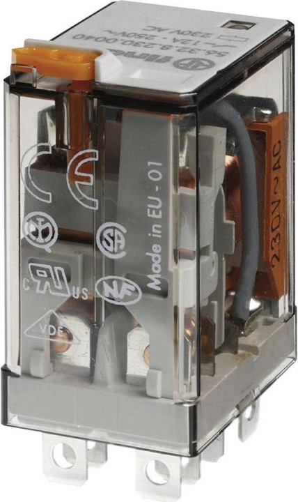 Actual product image Finder DPDT 12A mini plug-in relay, 24Vdc coil