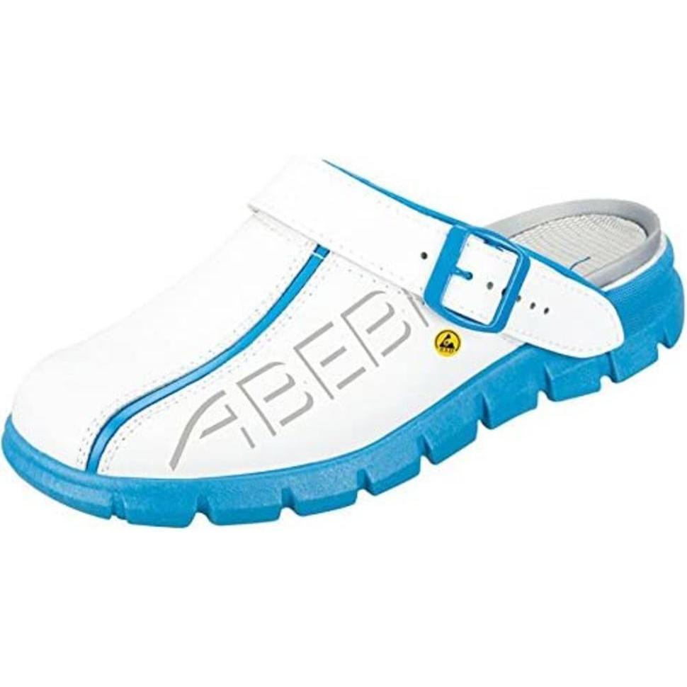 Abeba, Sicherheitsschuhe, ESD-Berufsschuh "Dynamic Clog" weiss/ blau Gr.45 (45)