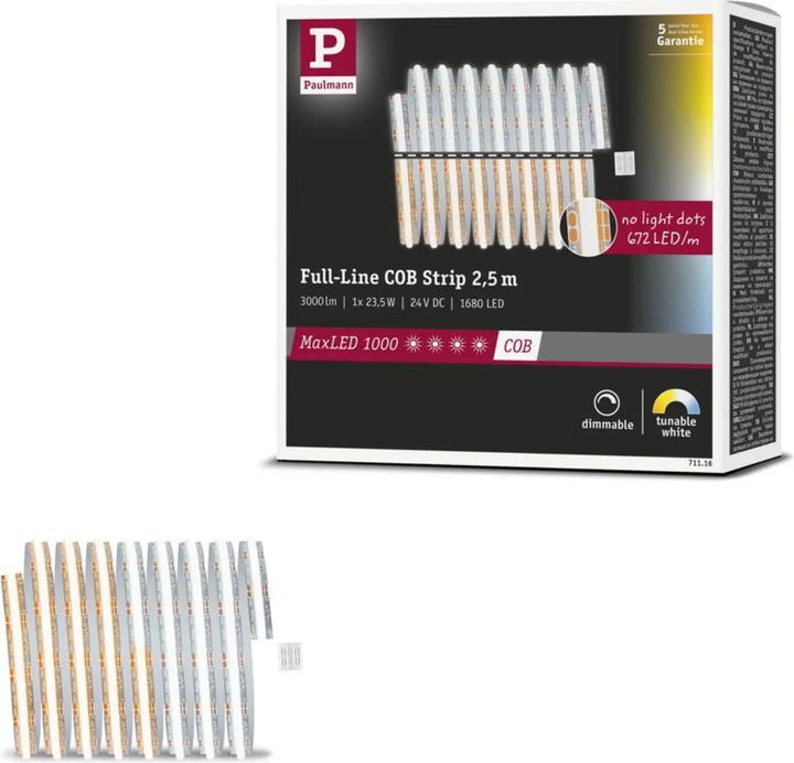 Produktbild Paulmann MaxLED 1000 Full-Line COB Stripe (Kaltweiss, Warmweiss, Neutralweiss, 250 cm, Indoor)