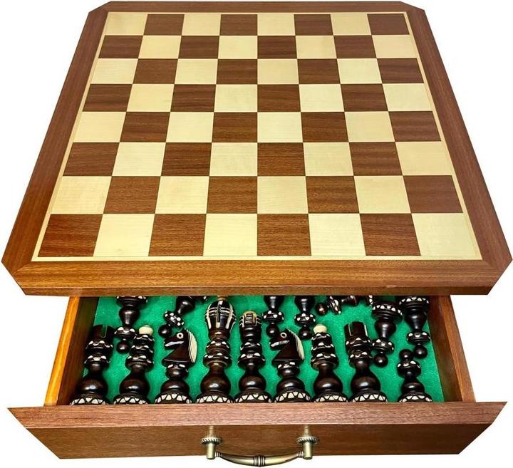 Produktbild Holzecke Schachtisch mit Figuren