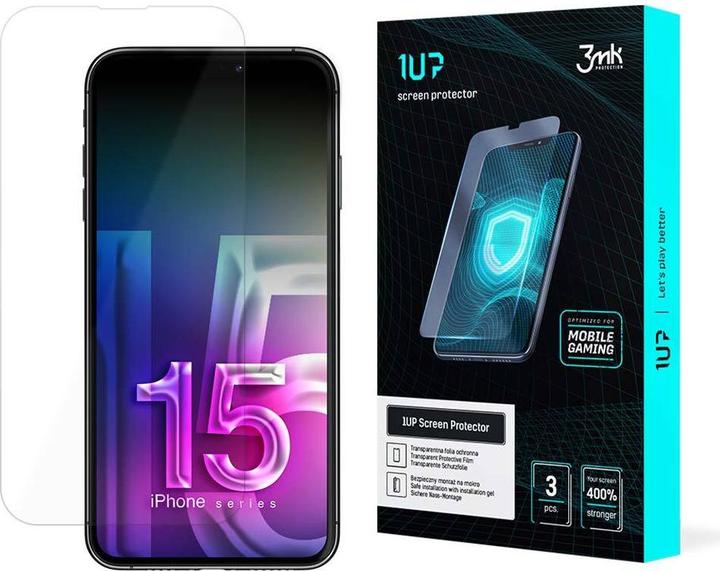 Immagine prodotto 3MK pellicola protettiva 1UP per giocatori per iPhone 15 Pro Max 6,7" (3 pz., Apple iPhone 15 Pro Max)