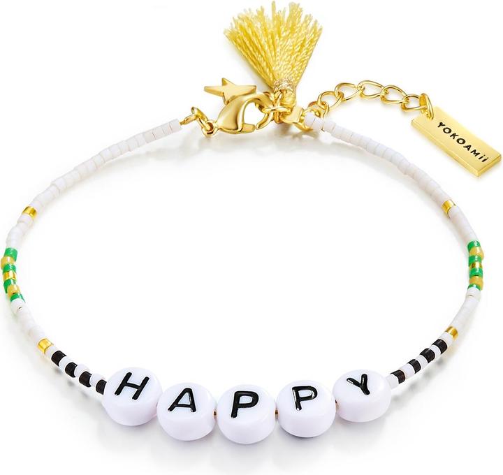 Image du produit Yokoamii Femmes Happy Acier inoxydable Miyuki perles or jaune - 30152 (17 cm, Acier inoxydable)