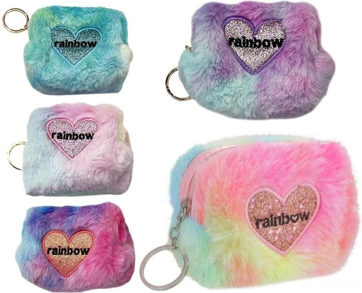 Actual product image Stnux Regenbogen-Herz-Plüschtasche