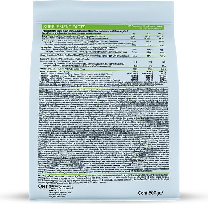 Nutritional values and ingredients QNT Light (Pistachio, 1 x, 500 g)