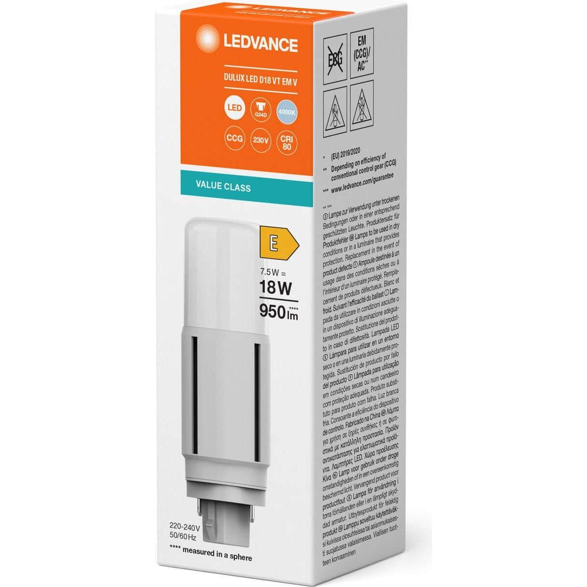 Thumbnail - Ledvance, Leuchtmittel, LED-Kompaktlampe (G24d, 7.50 W, 950 lm, 1 x, E)