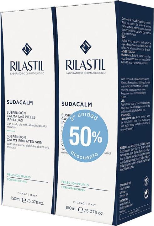 Actual product image Rilastil SUDACALM Suspension beruhigt gereizte Haut, Packung mit 2 x 150 ml (Body lotion, 150 ml)