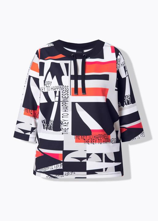 Produktbild Ulla Popken Sweatshirt, Punto di Roma, Rundhals, 3/4-Arm (62)