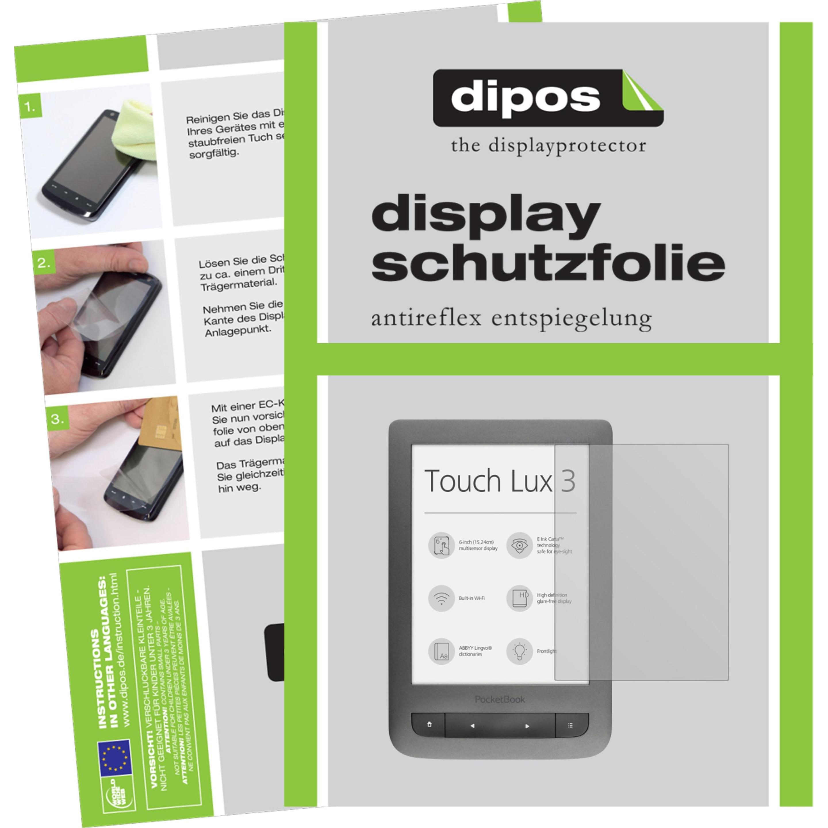 Dipos Displayschutzfolie Antireflex (2 Stück, Touch Lux 3), Tablet Schutzfolie