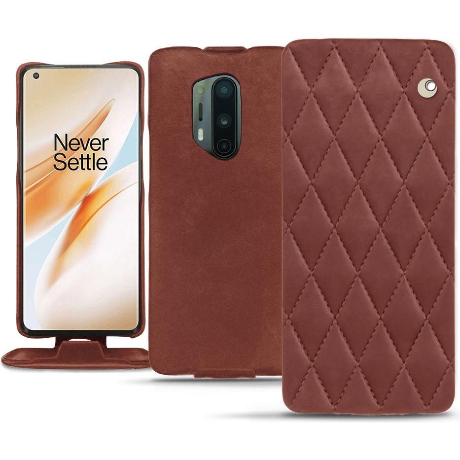 Noreve Lederschutzhülle vertikal (OnePlus 8 Pro), Smartphone Hülle, Rot