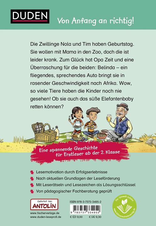 Immagine prodotto Duden Leseprofi – Das fantastische Geburtstagsauto, 2. Klasse (Tedesco, Reto Klindt, Susanne Rauchhaus, 2022)