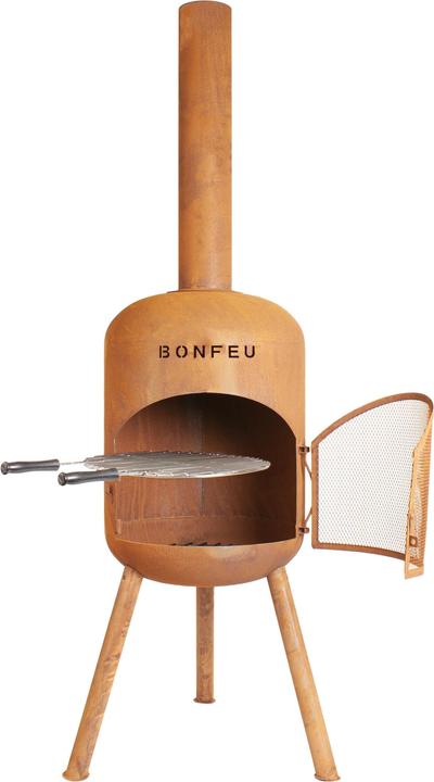 Bonfeu BonBono Roest Tuinhaard - L 45 x B 45 x H 165 cm - Staal - bruin - Tuinhaard - Terrasverwarming - Te